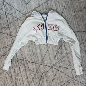 Adika White Cropped Hoodie with Zipper